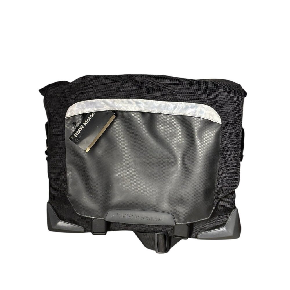 BMW Motorrad Messenger Bag Black Nylon Reflective Trim NEW NWT